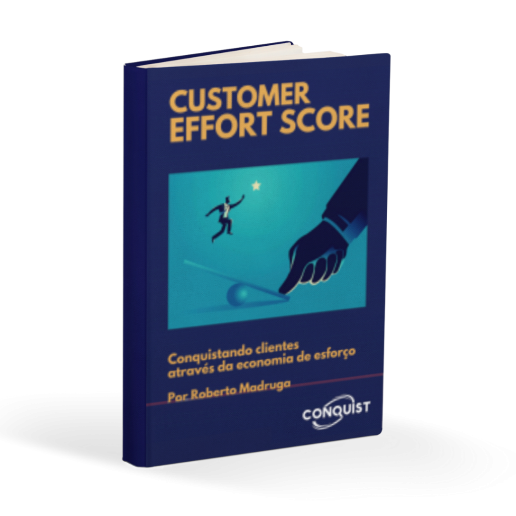 mockup do e-book Customer Effort Score azul